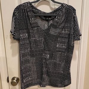 Liz Claiborne XL Black & White Blouse